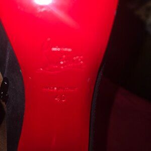 Black Suede Knee High Christian Louboutin Platform 4-inch heel Boots Size 10